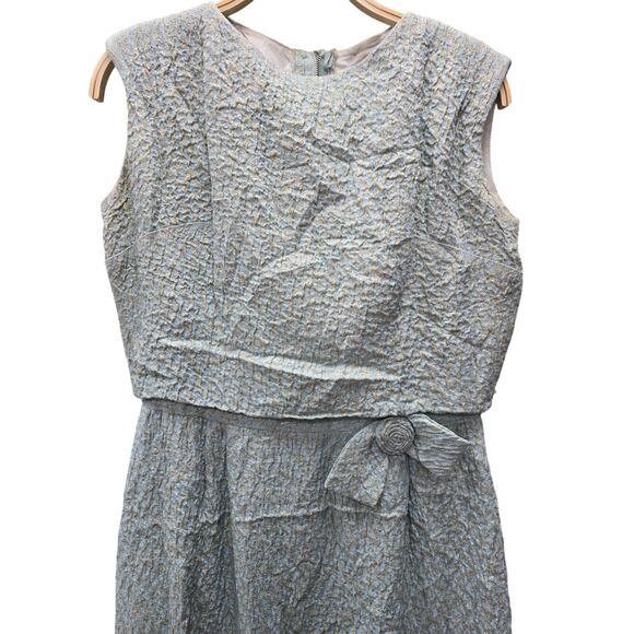 Vintage Ardley New York Brocade Rosette Formal Dress, Teal & Gold - Picture 7 of 11